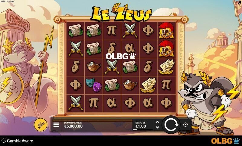 Le Zeus slot base game screenshot