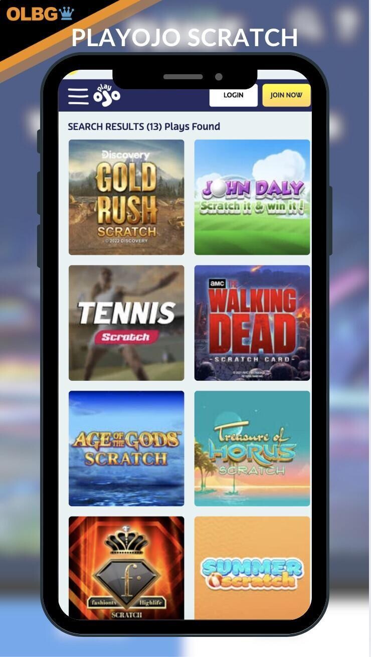 PlayOJO Casino scratch games