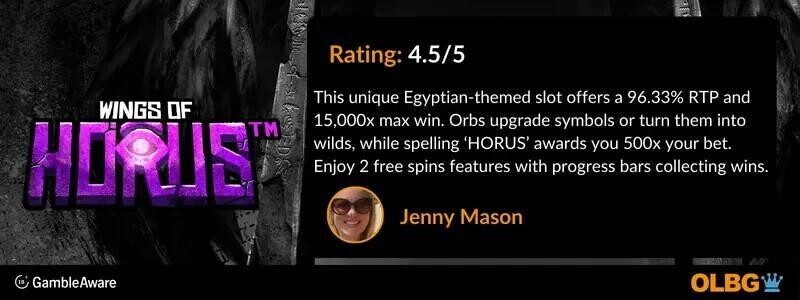 wings of horus slot rating banner