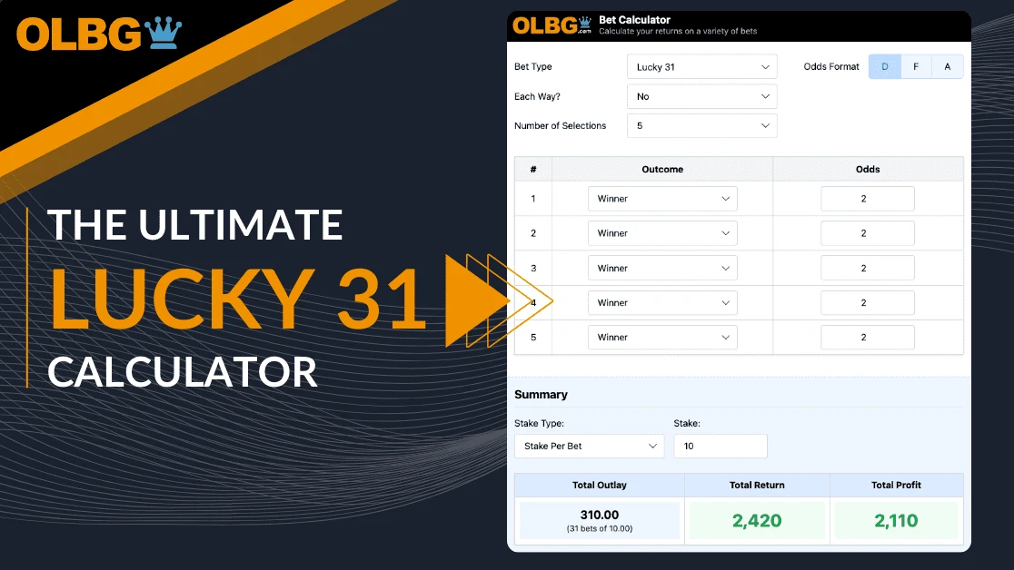 📈The Ultimate Lucky 31 Calculator: Work Out Your Betting Returns!